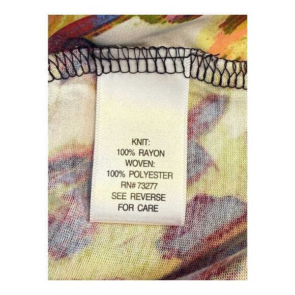 Simply Vera Vera Wang Women's Short Sleeve Blouse Large Multicolor Abstract - Picture 7 of 8